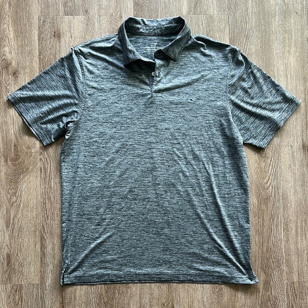 Vineyard Vines Performance Short Sleeve Polo Grey Size Large